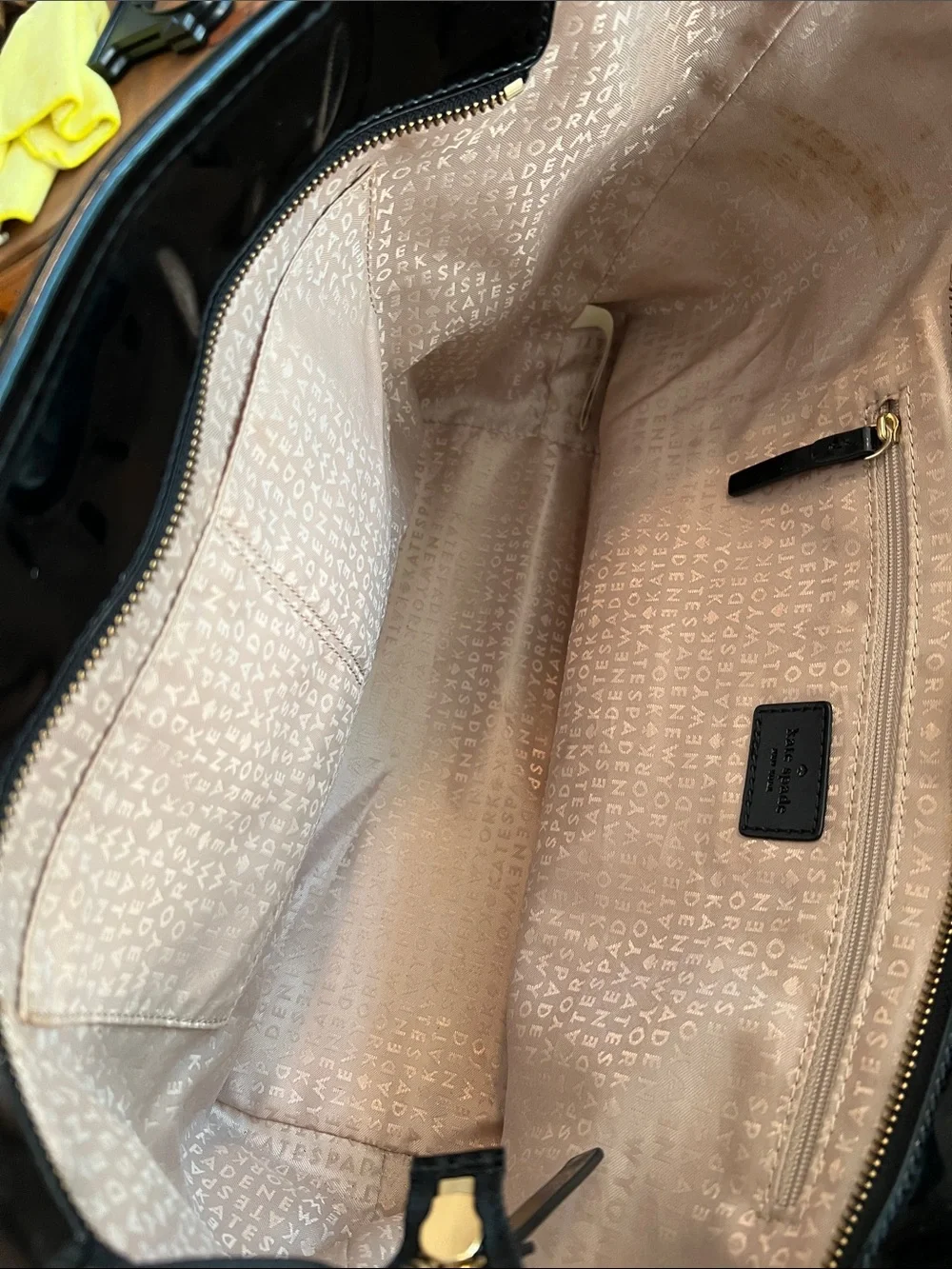 kate spade Black Patent Perforated Tote